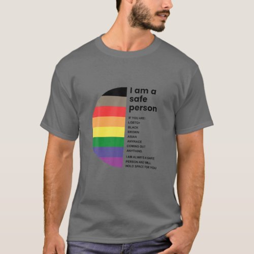 LGBT I Am A Safe Person  For Women And Men T_Shirt