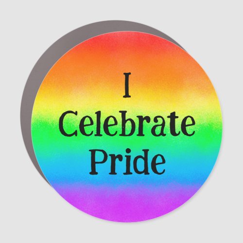 LGBT I Celebrate Pride  Rainbow Flag              Car Magnet
