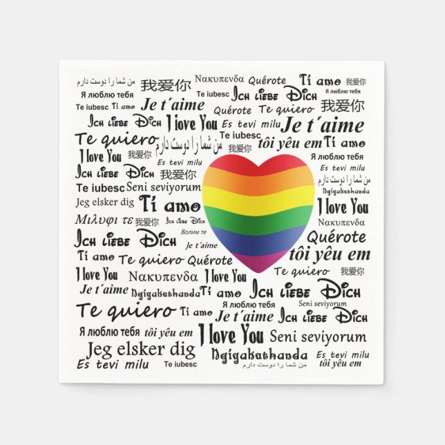 LGBT I Love You Paper Napkins (Front)