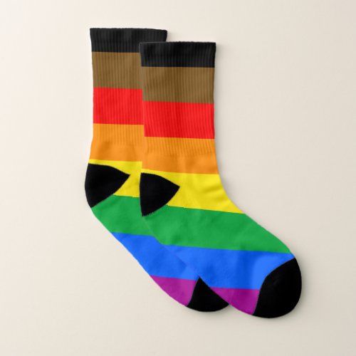 LGBT INCLUSIVE PRIDE People of Color Pride Socks
