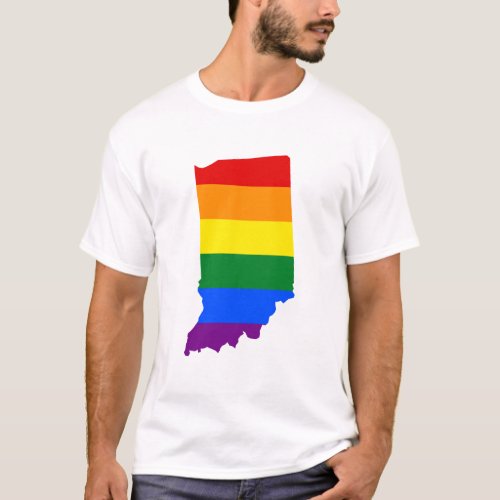 LGBT Indiana US state flag map T_Shirt