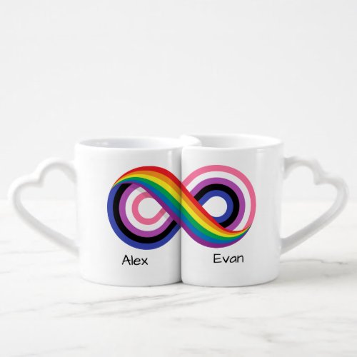 LGBT Infinity Genderfluid Pride Personalized Coffee Mug Set