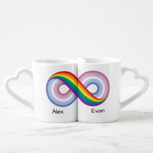 LGBT Infinity Symbol Bigender Pride Personalized Coffee Mug Set