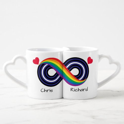 LGBT Infinity Symbol Leather Pride Personalized Coffee Mug Set