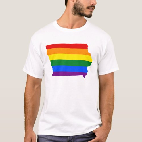 LGBT Iowa US state flag map T_Shirt
