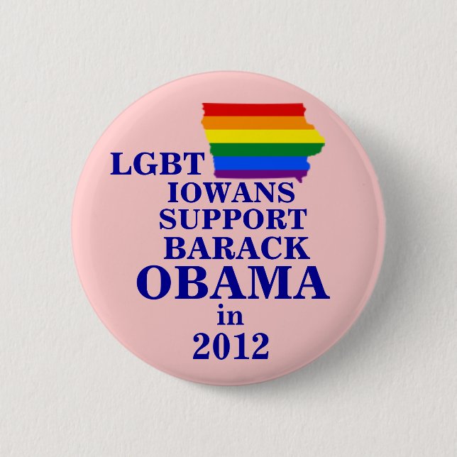 LGBT Iowans for Obama 2012 Pinback Button (Front)
