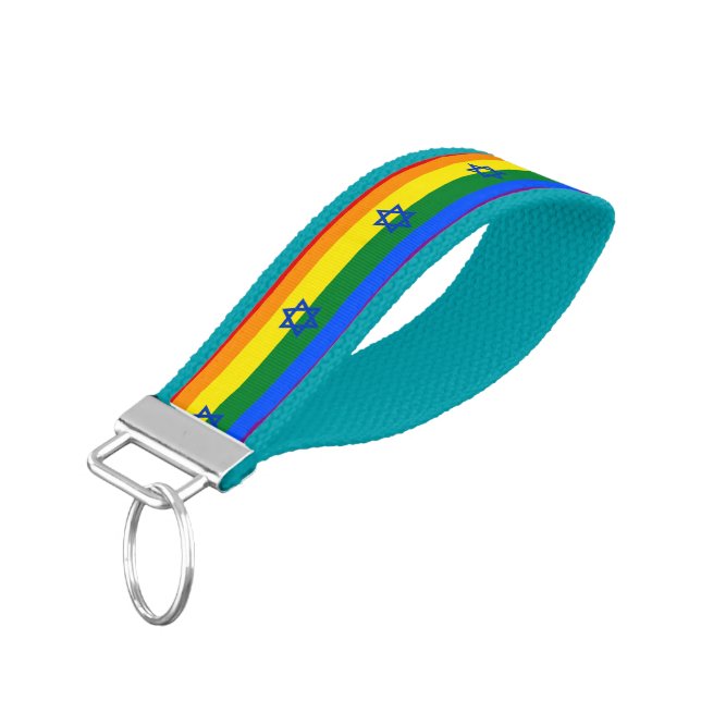 LGBT Israel Wrist Keychain (Angled Down)