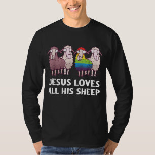 Lgbt Jesus Loves All His Sheep Christianity Gay Pr T-Shirt