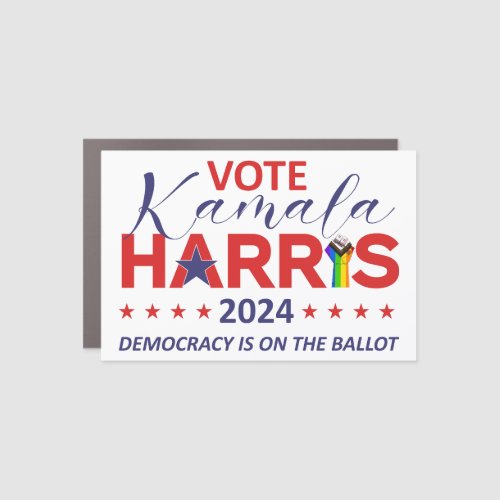 LGBT Kamala Harris 2024 Democracy is on the Ballot Car Magnet