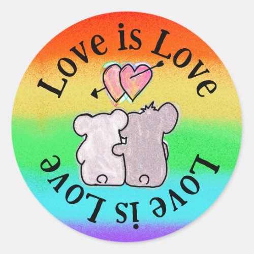 LGBT Koala Classic Round Sticker