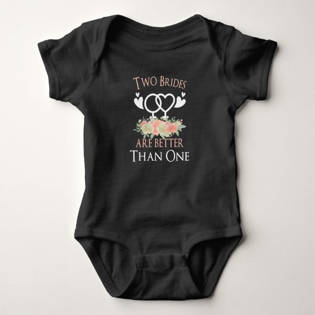 LGBT LBGBTQ Bride Marriage Lesbian Gay Homo Baby Bodysuit (Front)