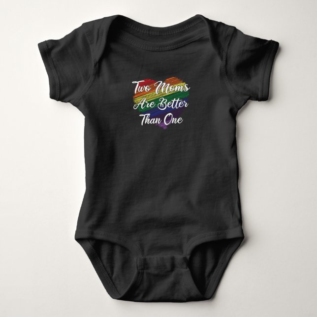 LGBT LBGBTQ Mother Mom Lesbian Gay Gay Marriage Baby Bodysuit (Front)