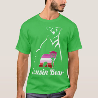 LGBT Lesbian Cousin Bear Lesbian Pride Flag T-Shirt