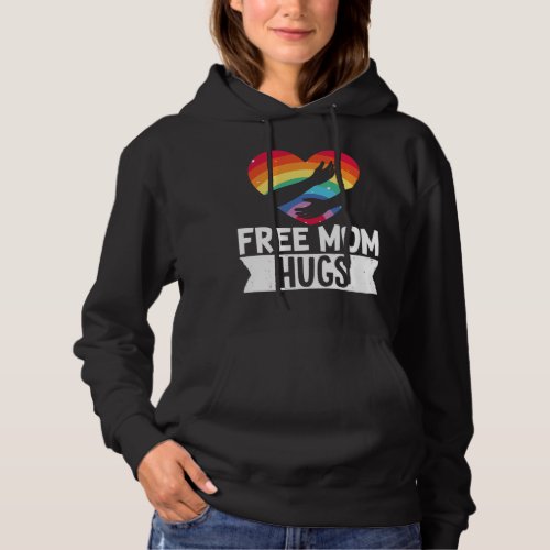 LGBT Lesbian Gay Pride Month  Free Mom Hugs Heart Hoodie