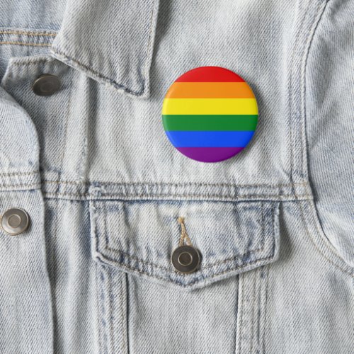 LGBT Lesbian Gay Pride Rainbow Flag Colors Stripes Button