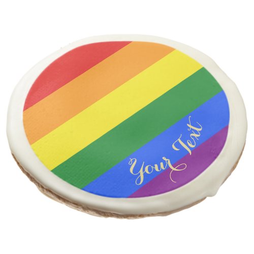 LGBT Lesbian Gay Pride Rainbow Flag Colors Stripes Sugar Cookie