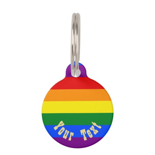 LGBT Lesbian Gay Pride Rainbow Flag Dog Cat Name Pet ID Tag