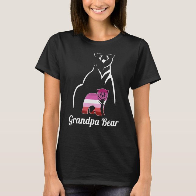 Lgbt Lesbian Grandpa Bear Lesbian Pride Flag Grand T-Shirt (Front)