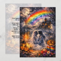 🎃🌈 LGBT Lesbian Halloween Love card