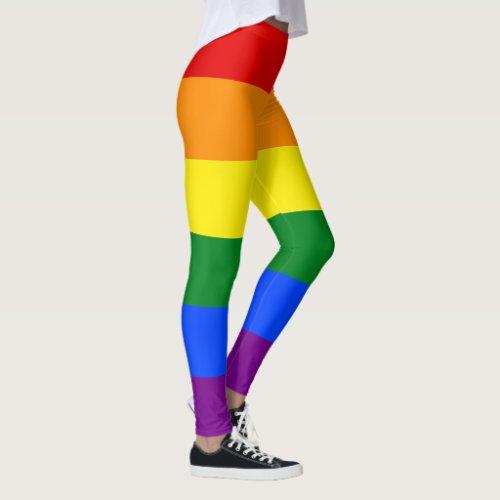 LGBT Lesbian Homosexual Gay Pride Rainbow Colors Leggings