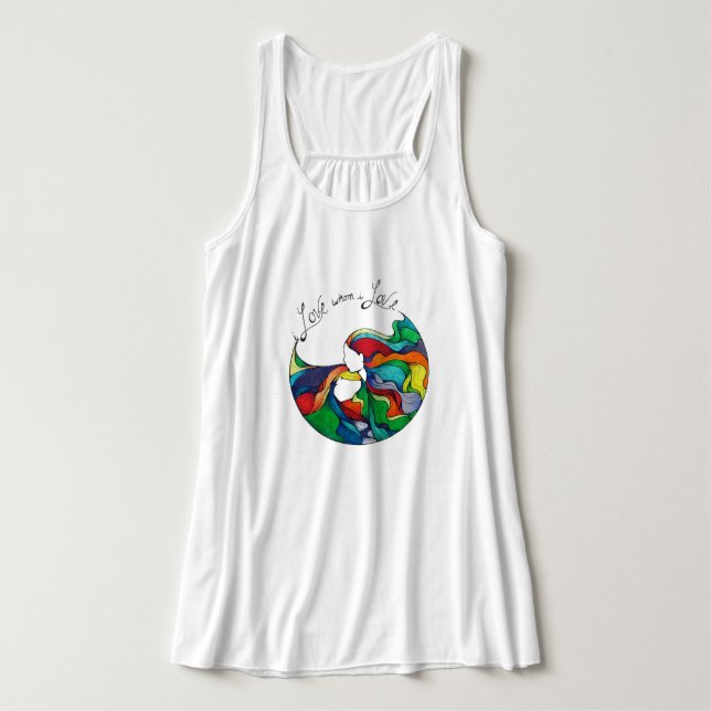 LGBT lesbian love flowy racerback tank Top (Design Front)