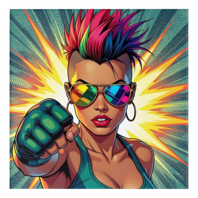 LGBT Lesbian Mohawk Uppercut Pop Art (Front)