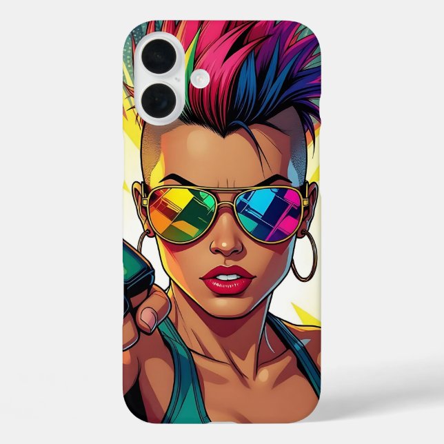 LGBT Lesbian Mohawk Uppercut Pop Art Case-Mate iPhone Case (Back)