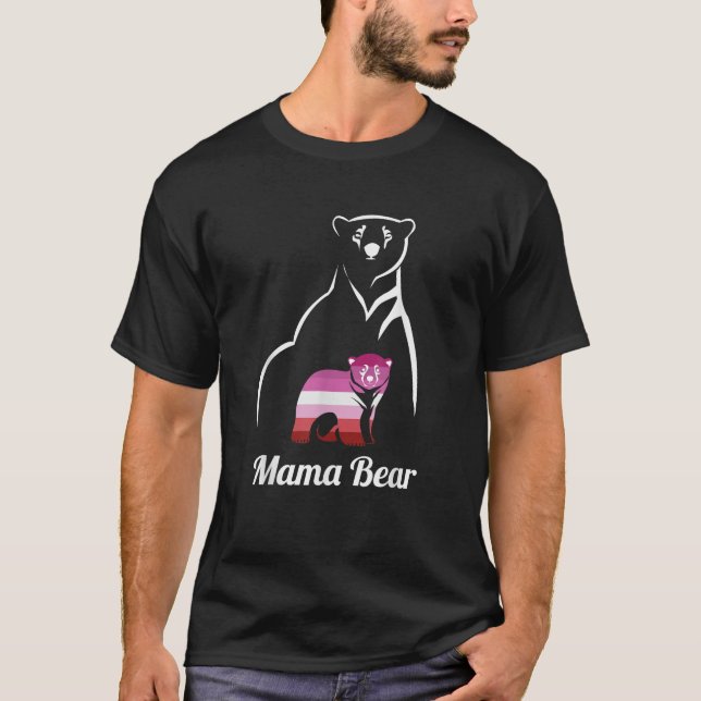 LGBT Lesbian Pride Lesbian Mama Bear T-Shirt (Front)