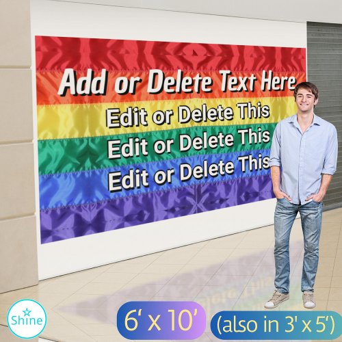 LGBT LGBTQ Custom Text Rainbow Flag Rainbow Stripe Banner
