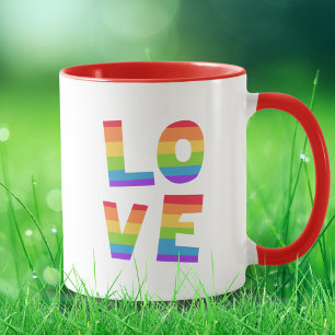 LGBT LGBTQ Gay Colorful Rainbow LOVE IS LOVE Queer Mug