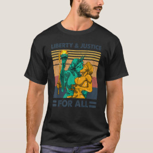 LGBT Liberty And Justice For All Vintage Support L T-Shirt