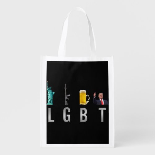 LGBT _ Liberty  Guns  Beer  Trump  6 Grocery Bag