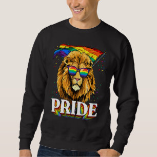 Lgbt Lion Gay Pride Lgbtq Rainbow Flag Sunglasses Sweatshirt