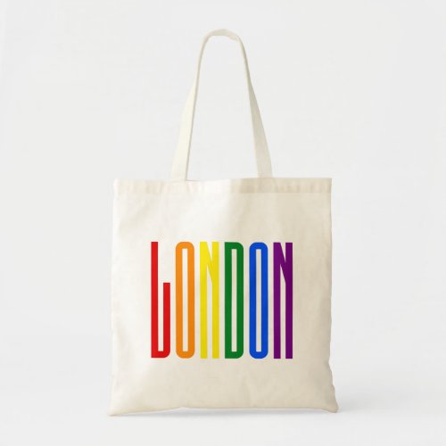 LGBT London Gay Pride Rainbow Text LGBTQ Support Tote Bag