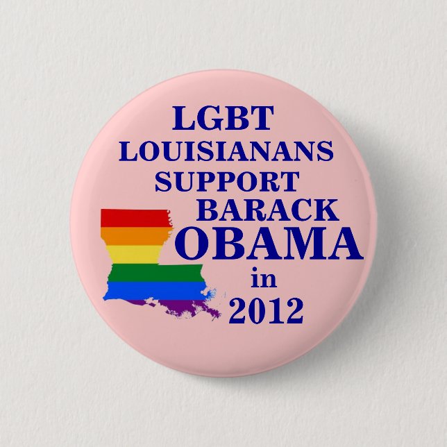 LGBT Louisianans for Obama 2012 Pinback Button (Front)