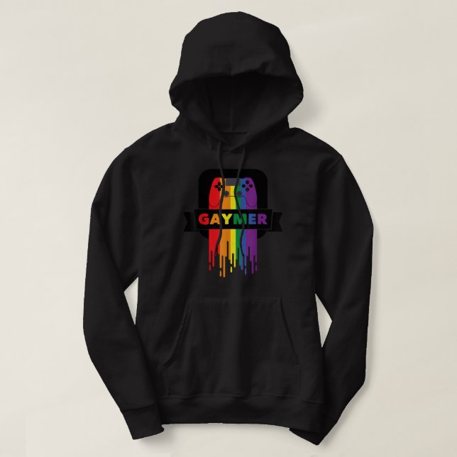 LGBT Love Gnome Valentine Day Couple Lesbian Gay O Hoodie (Design Front)