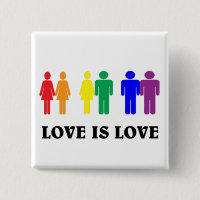 LGBT love is love. Button