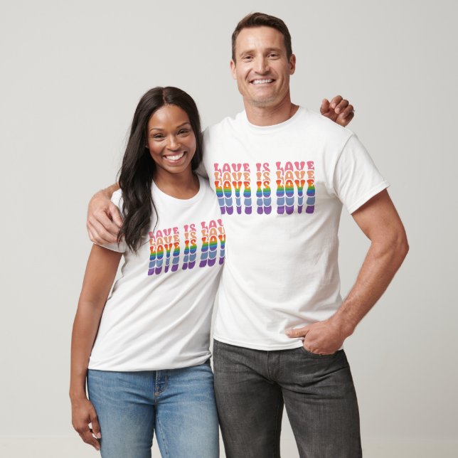 Lgbt Love is Love Colorful T-Shirt (Unisex)