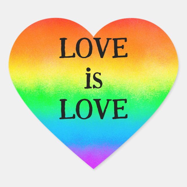 LGBT LOVE is LOVE | Rainbow Pride Flag             Heart Sticker (Front)