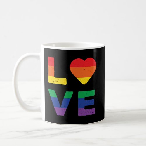 Lgbt Love Rainbow Gay Flag Pride Month Valentines  Coffee Mug