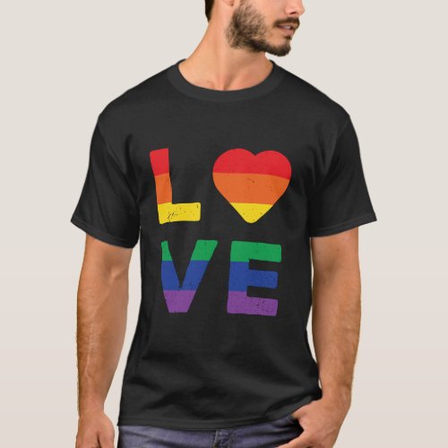 Lgbt Love Rainbow Gay Flag Pride Month Valentines  T_Shirt
