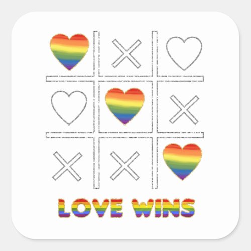 LGBT Love Wins  Square Sticker