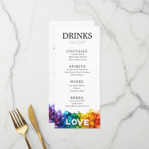 🌈 LGBT + lovely text Painted With Love wedding Menu