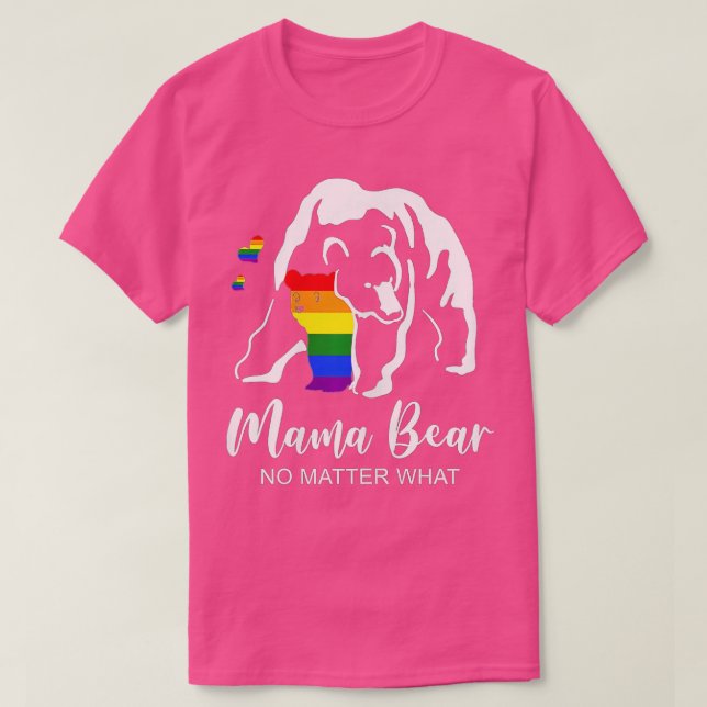 LGBT Mama Bear  Gay Pride Equal Rights Rainbow Gif T-Shirt (Design Front)