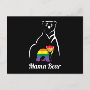 LGBT Mama Bear Gay Pride Equal Rights Rainbow Invitation Postcard