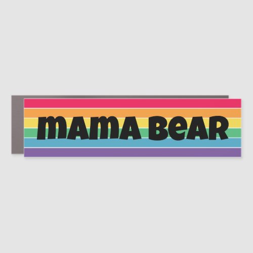 LGBT Mama Bear Magnet  Rainbow Stripe
