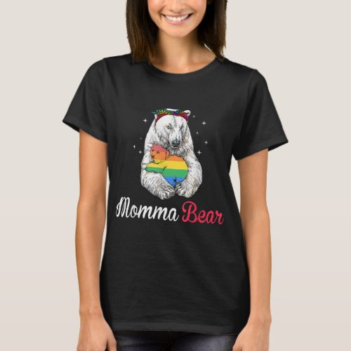 LGBT Mama Momma Bear Gay Pride Proud Mom Mothers  T_Shirt