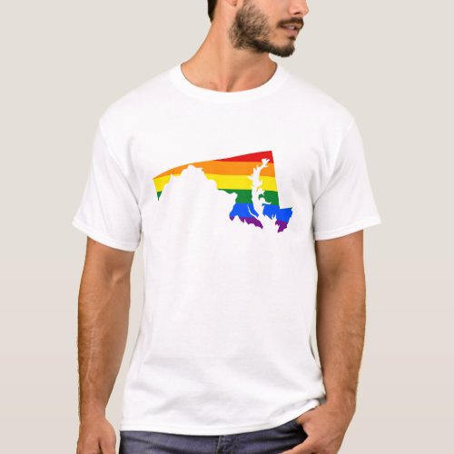 LGBT Maryland US state flag map T_Shirt