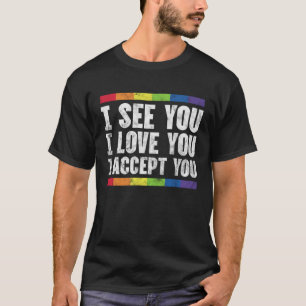 LGBT Mom Dad Gay Lesbian Pride Ally Rainbow Suppor T-Shirt
