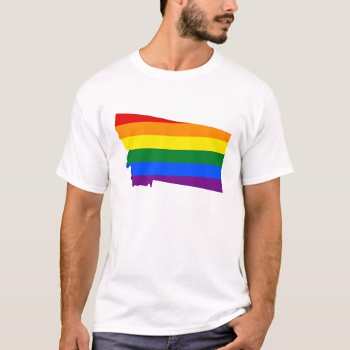 LGBT  Montana US state flag map T_Shirt